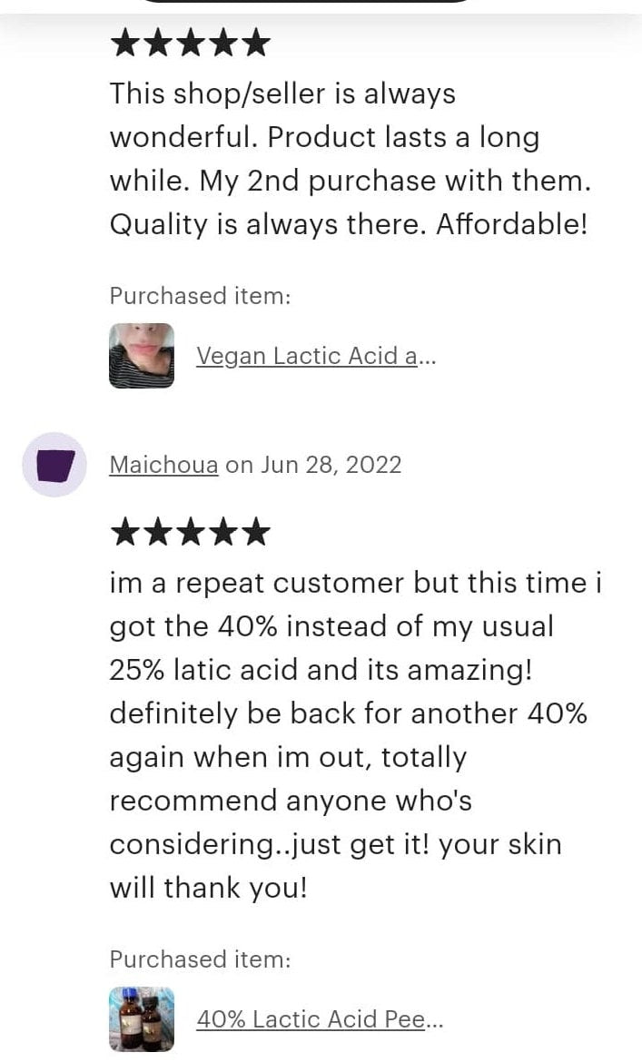 Daily Lactic Acid Toner 5/10% Oil-Free Exfoliant (4oz) Tea Tree Option