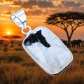 Africa Pendant. Moonstone white black Naturally occurring Africa seen in stone!